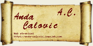 Anda Ćalović vizit kartica